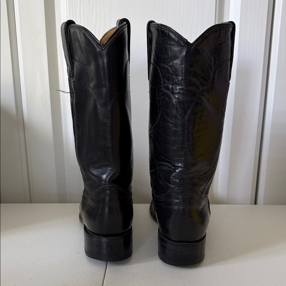 Tony Lama Black 1” Heeled Cowboy Boots ( sz 5) - Picture 3 of 7